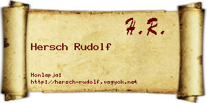 Hersch Rudolf névjegykártya